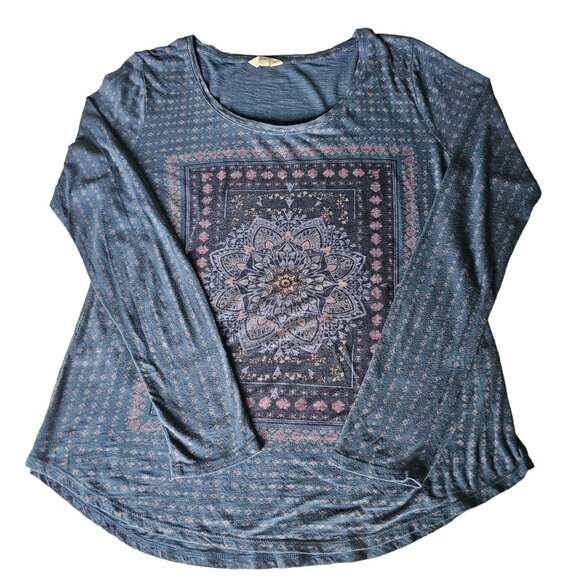 Lucky Brand Tops - Lucky Brand Women's Long Sleeved Boho Print Top size L